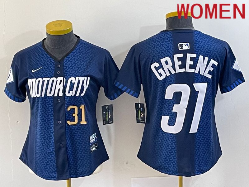 Women Detroit Tigers #31 Greene Blue City Edition Nike 2024 MLB Jersey style 3->los angeles dodgers->MLB Jersey